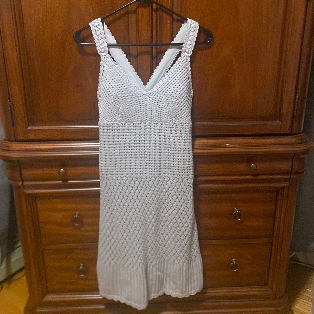 Athleta Crocheted Dress Grey Size S